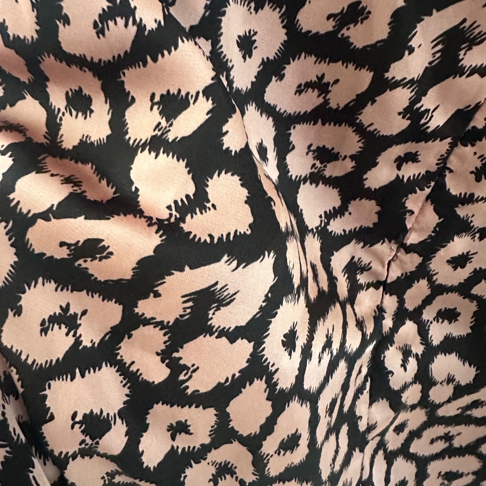 Lulus Castelo Black and Mauve Satin Leopard Print Dress - Picture 2 of 9
